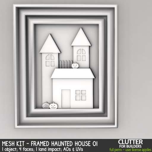 Clutter - Mesh Kit - Framed Haunted House 01