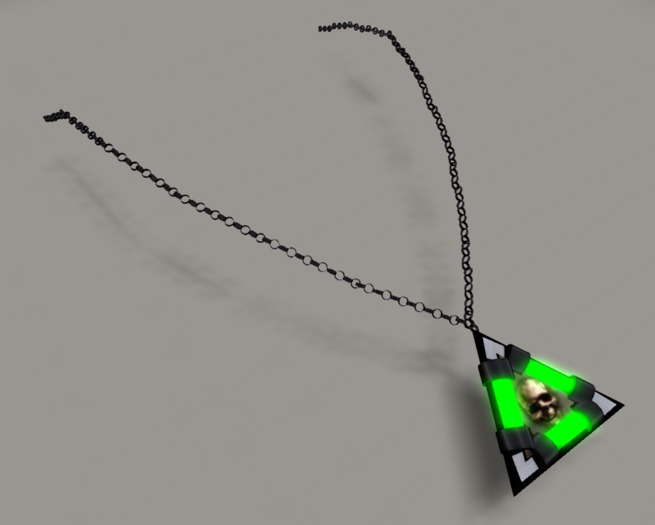 [FaeNx] Triangle Cyber Skull Necklace