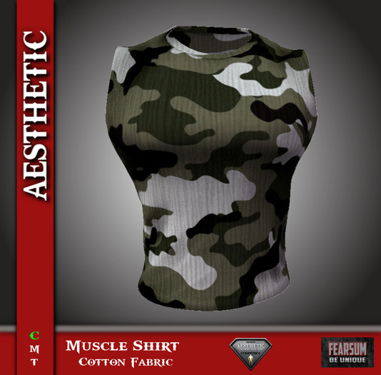 Second Life Marketplace [F] Camo Muscle Shirt Aesthetic Only