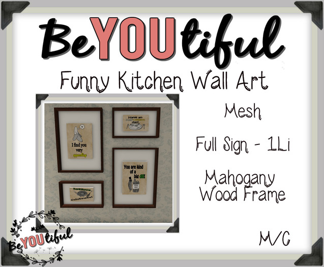Funny Kitchen Wall Art Mahogany 