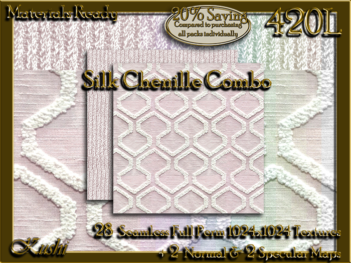 !Kushi! SilkChenilleCOMBO Textures -WEAR TO UNPACK