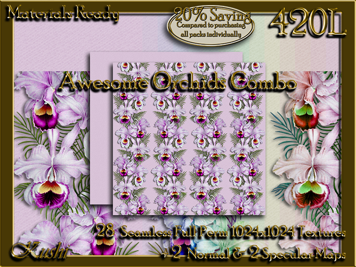 Awesome Orchids COMBO Fabric Seamless Textures 