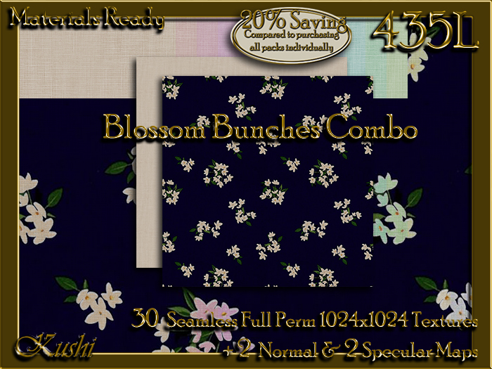 Blossom Bunches COMBO Fabric Seamless Textures