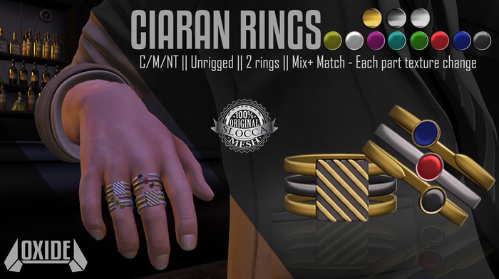 OXIDE Ciaran Rings (Fitted for Male hands)