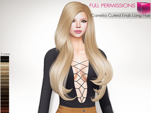 Full Perm Mesh Camelia Long Wavy Ends Straight Female Hair - 9 Colors