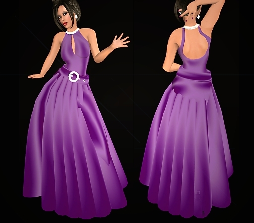 Archangel: Keyhole Satin Gown In Indigo