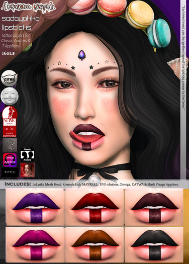 .{PSYCHO:Byts}. Sadayakko Lipsticks Pack