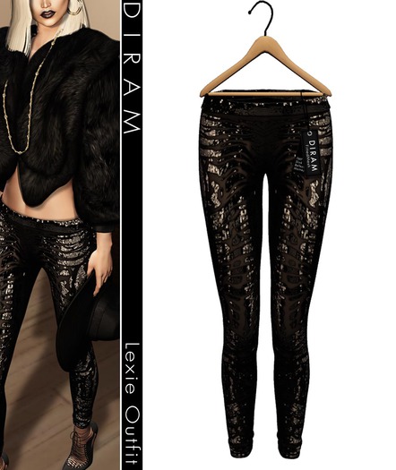 - D I R A M -  LEXIE Legging - Black_FittedMesh