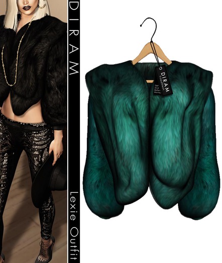 - D I R A M -  LEXIE Fur - Green_FittedMesh