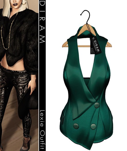 - D I R A M -  LEXIE Vest - Green_FittedMesh