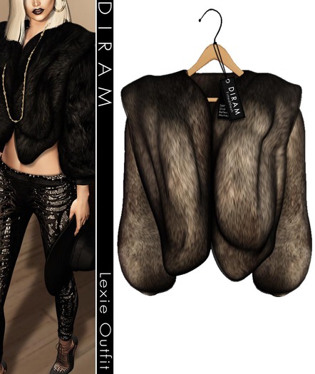- D I R A M -  LEXIE Fur - Gris_FittedMesh