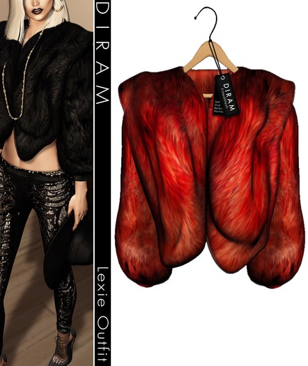 - D I R A M -  LEXIE Fur - Red_FittedMesh