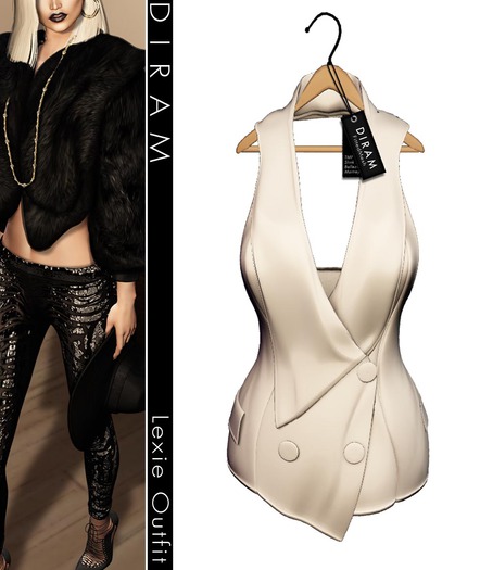 - D I R A M - LEXIE Vest - White_FittedMesh