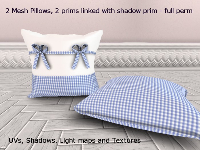 White-Checkered Mesh Pillows  - full perm
