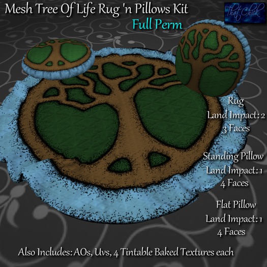 ~tc~ Mesh Tree Of Life Rug 'N Pillows Full Perm Kit