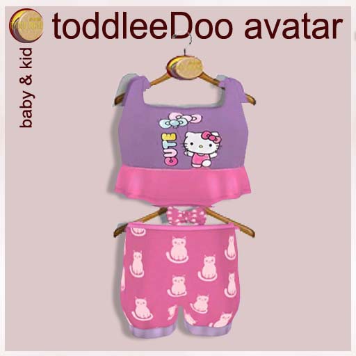 ToddleeDoo shorts and top Kittens Set 