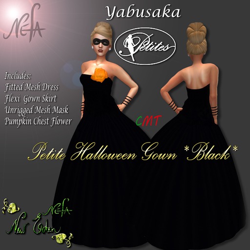 NEFA 111Y Petite Halloween Gown Black - Yabusaka Mesh Boxed