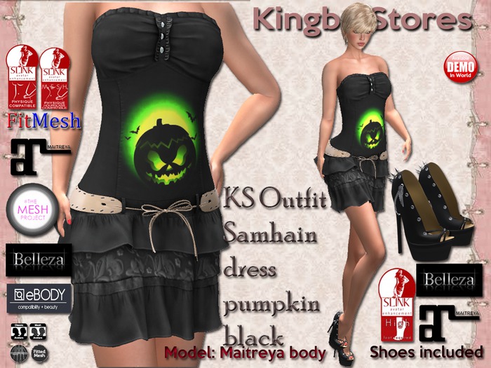 KS OUTFIT SAMHAIN DRESS PUMPKIN BLACK