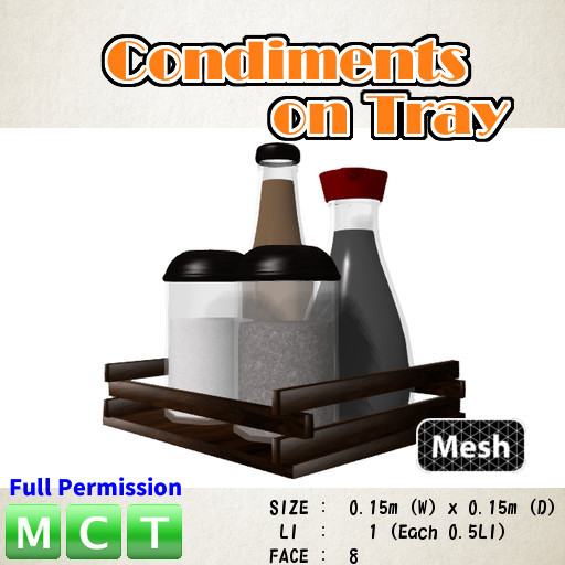 Condiments on tray