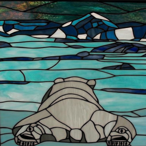 Stained Glass Polar Bear