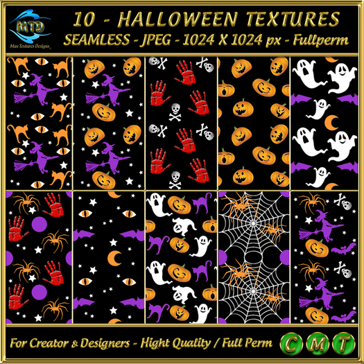 Second Life Marketplace - 10 - HALLOWEEN TEXTURES - SEAMLESS - FULLPERM