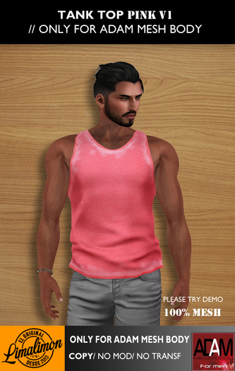 [LimaLimon] Tank Top Pink v1 for ADAM MESH BODY