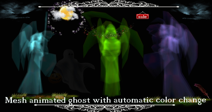 Mesh animated ghost with automatic color change