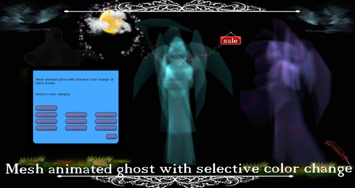 Mesh animated ghost with selective color change