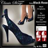 C&F Slink & Maitreya Slingbacks - ROSES BlackRose