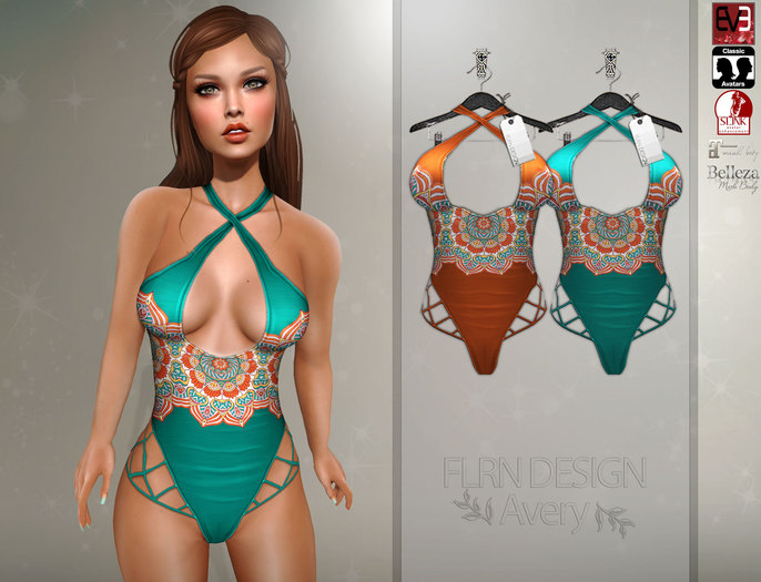 [FLRN] Avery Bodysuit Orange&Blue