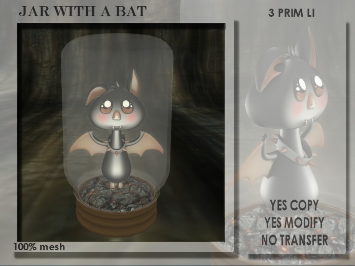 !Moril Creations! Jar with a bat