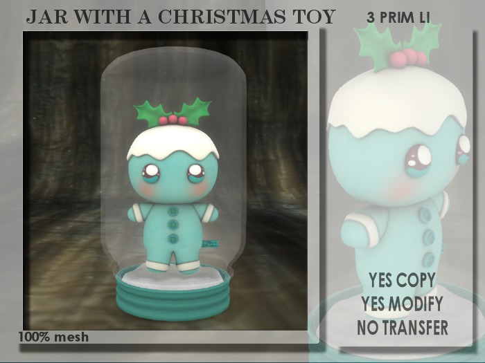JAR WITH A CHRISTMAS TOY