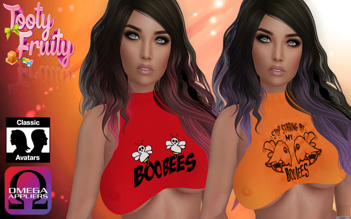 Tooty Fruity - Boo Orange & Red Crop Top