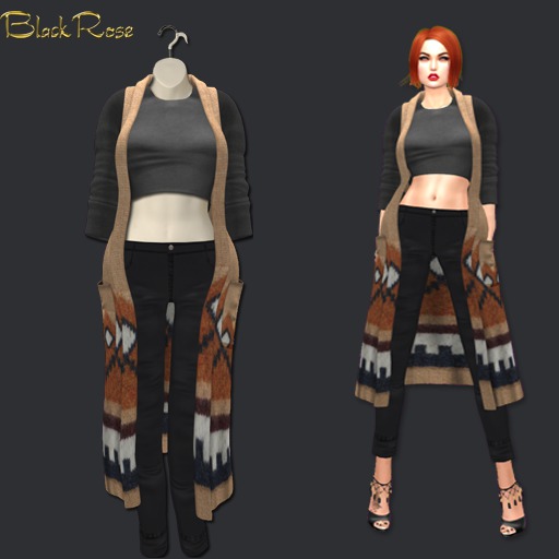 BlackRose Cardigan Outfit Aztec