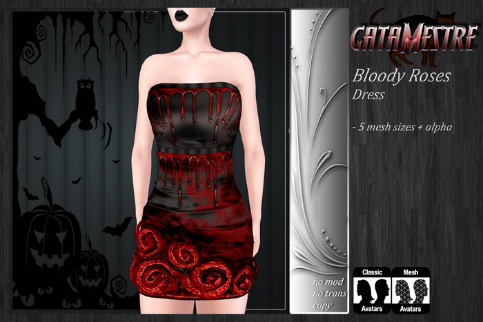 ::GATAMESTRE:: Mesh - Bloody Roses Dress
