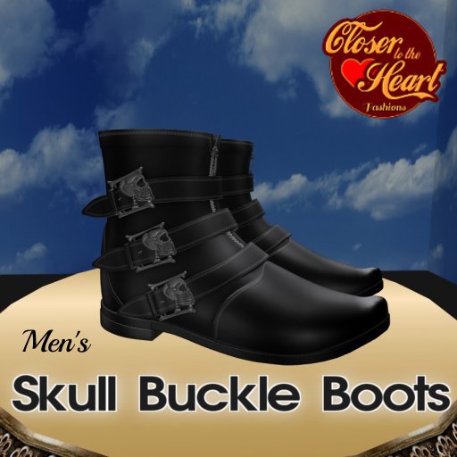 Skull Buckle Boots**