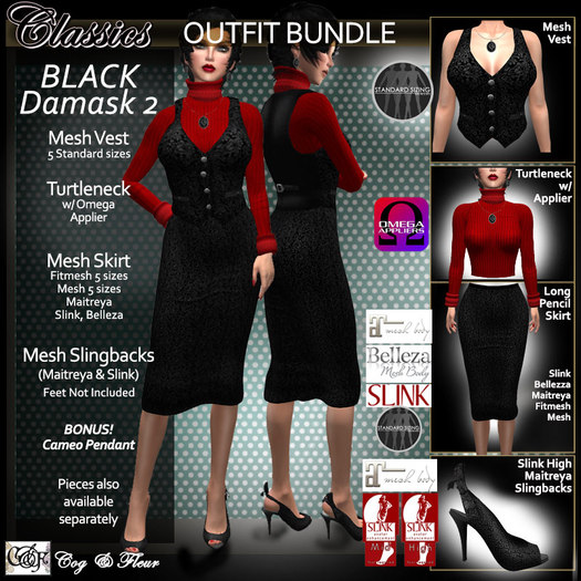 C&F Black Damask OUTFIT BUNDLE #2
