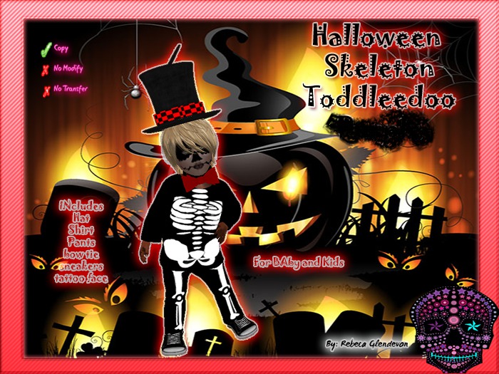 Halloween skeleton toddleedoo (RED)