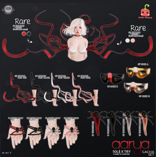 17{Aarya} wrist wrap pink  .::Cubic Cherry::.