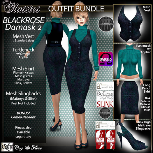 C&F BlackRose Damask OUTFIT BUNDLE #2