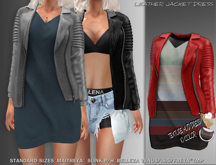 *IS* Leather Jacket Dress RED