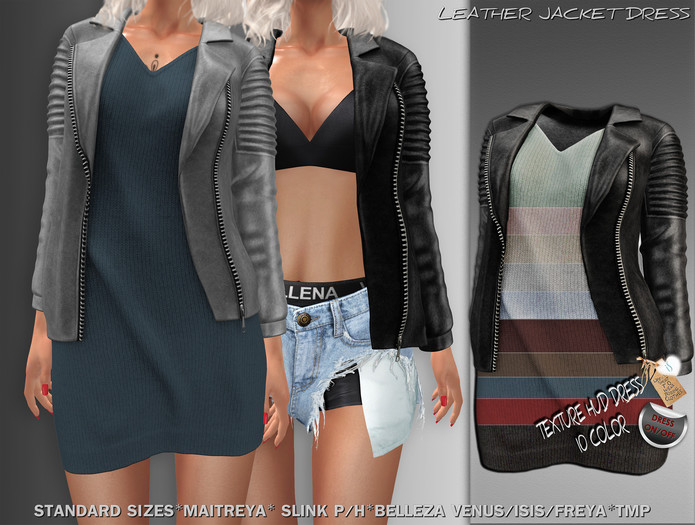 *IS* Leather Jacket Dress  BLACK