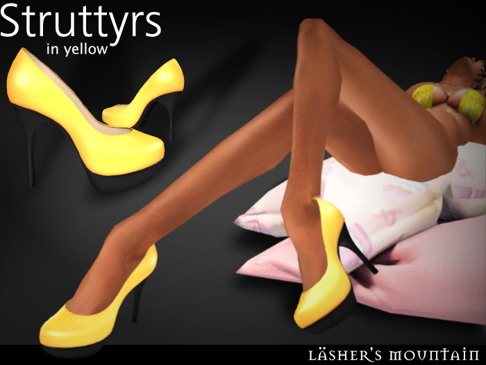 Jaune vif STRUTTYRS Stiletto PLATEFORME POMPES