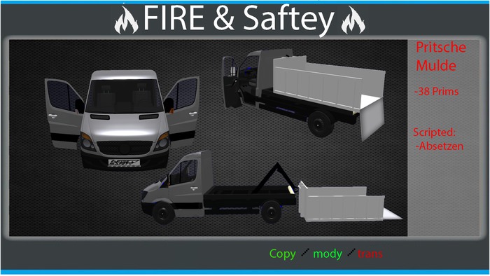 Fire&Saftey Pritsche mit Mulde
