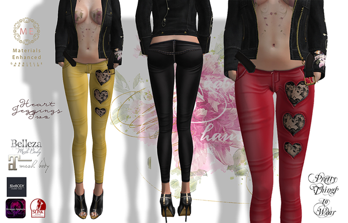 .::Pretty Hearts::. Applier Jeggings - Mesh Body Appliers