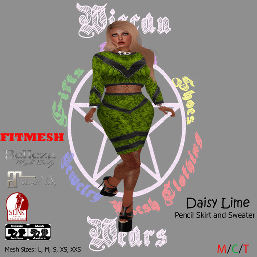 ~WW~ Pencil Daisy Lime Fitmesh