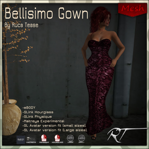 Ruca Tease Bellisimo Gown Pink Open me