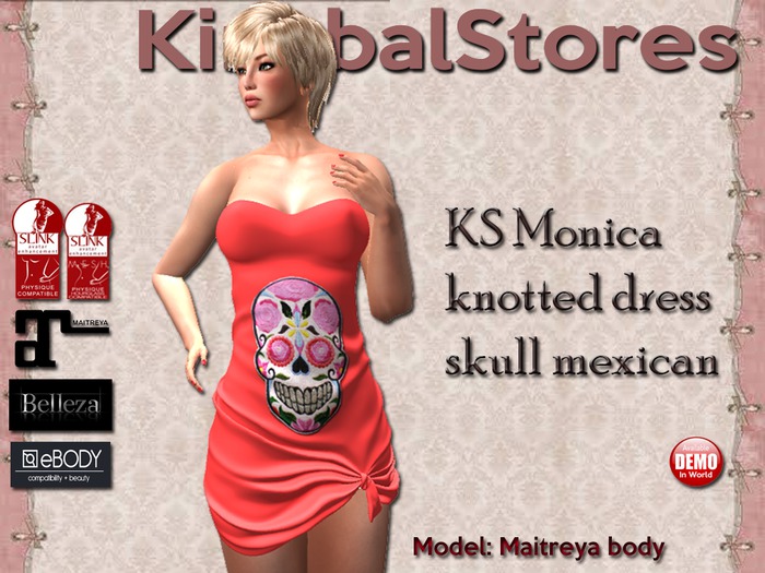 150 KS MONICA KNOTTED DRESS SKULL MEXICAN