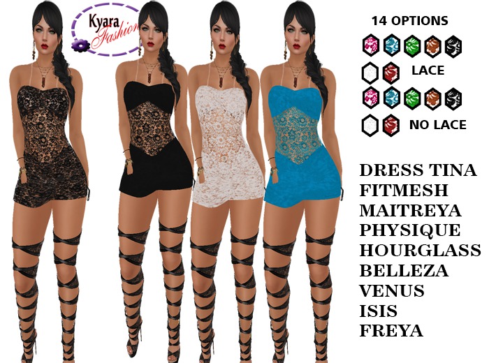 Tina Dress Lace FitMesh Hud 14 Options
