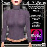 C&F Turtleneck Sweater w Omega Appliers - Mauve